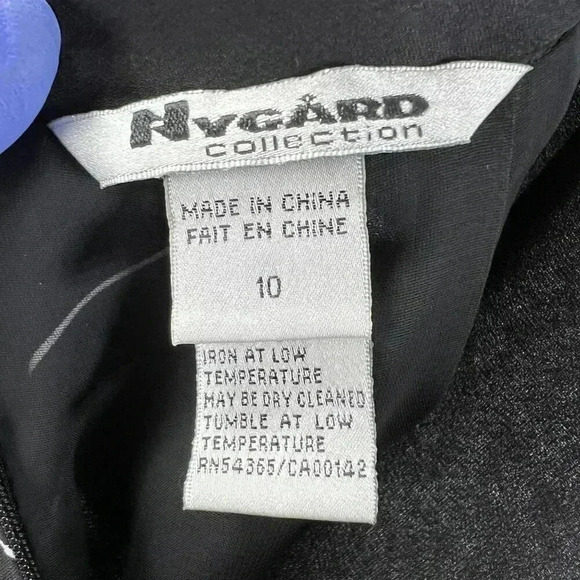 Nygard Collection Womens 100% Silk Pencil Skirt Black White Abstract Lines 10 - Picture 6 of 10